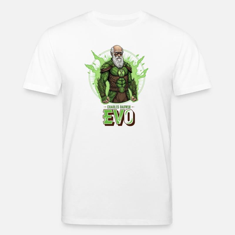 Évo Darwin Vert Héros - T-shirt bio CREATOR Stanley/Stella Unisexe - blanc