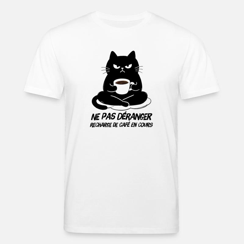 Black Cat Kaffeenachfüllung läuft - Stanley/Stella Unisex Bio-T-Shirt CREATOR  - Weiß