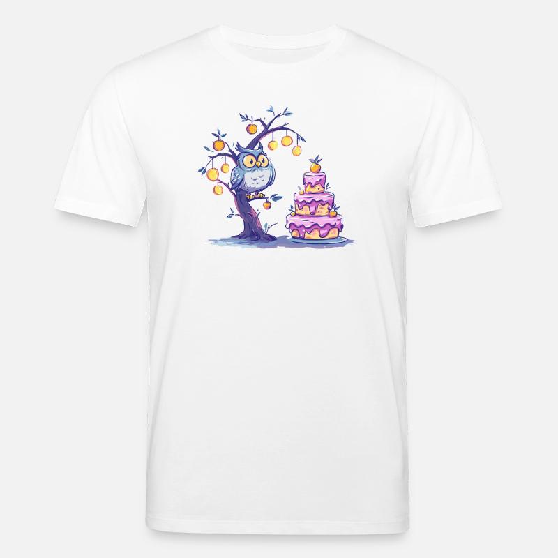 Nacht Eulenbaum Kuchen - Stanley/Stella Unisex Bio-T-Shirt CREATOR  - Weiß