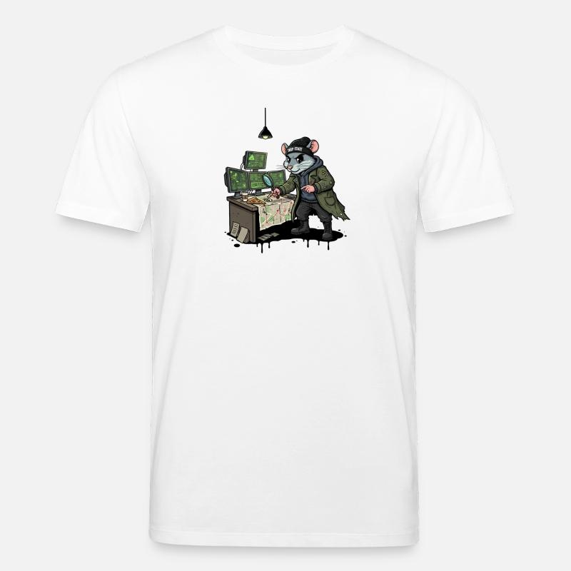 Hacker Rat Detective Deep-State Tracking - Stanley/Stella CREATOR Unisex Organic T-Shirt - white