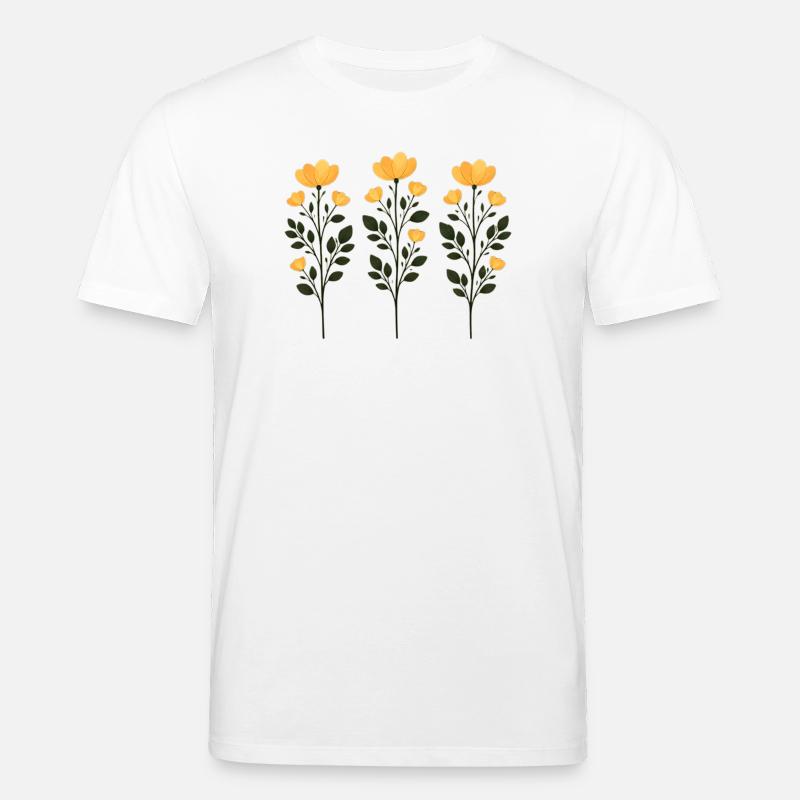 Trois Branches de Fleurs Dorées - T-shirt bio CREATOR Stanley/Stella Unisexe - blanc