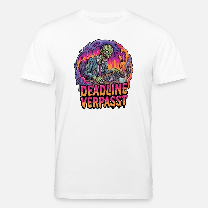 Deadline Verpasst Zombie am PC - Stanley/Stella Unisex Bio-T-Shirt CREATOR  - Weiß