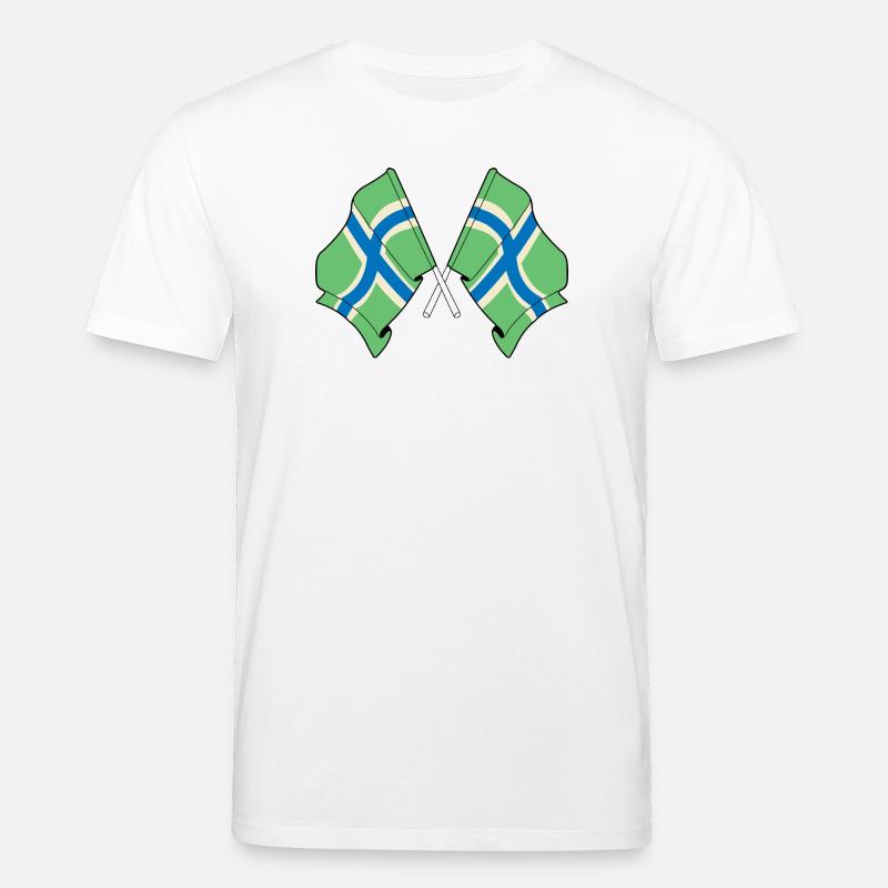 Drapeaux croisés du Gloucestershire - T-shirt bio CREATOR Stanley/Stella Unisexe - blanc
