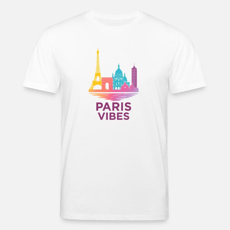 Silhouette de gradient de Paris Vibes - T-shirt bio CREATOR Stanley/Stella Unisexe - blanc