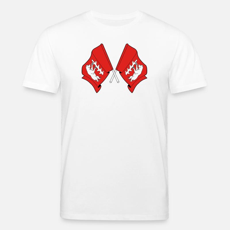 Deux drapeaux croisés du Warwickshire - T-shirt bio CREATOR Stanley/Stella Unisexe - blanc