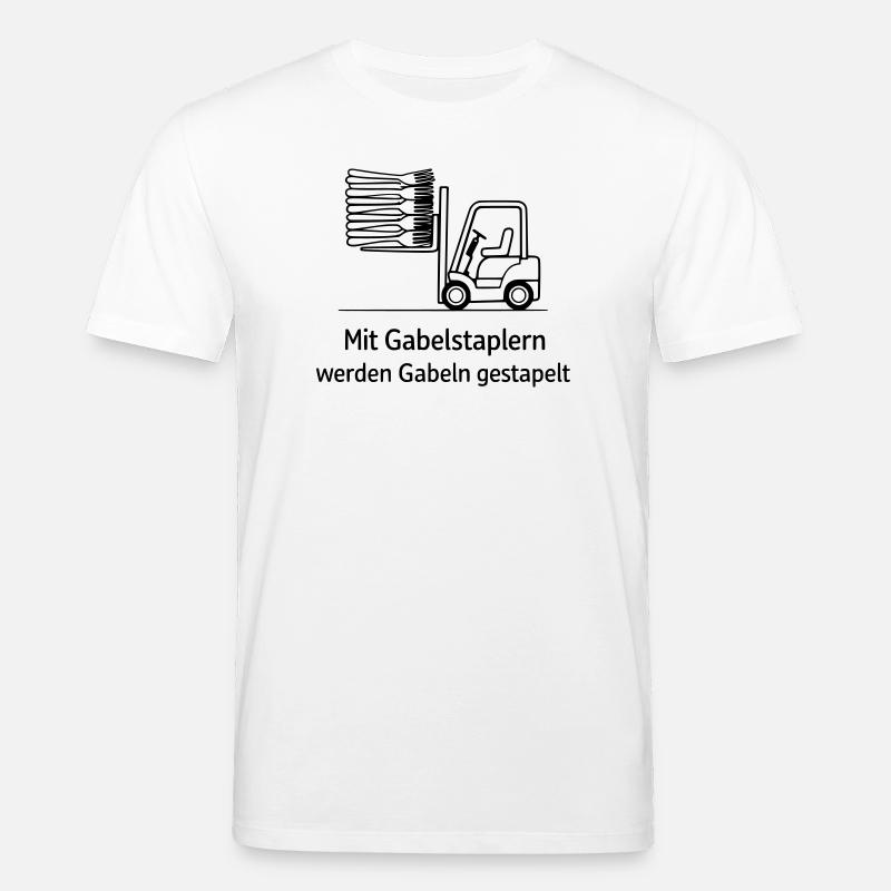 gabelstapler wortwitz gabel stapeln - Stanley/Stella Unisex Bio-T-Shirt CREATOR  - Weiß