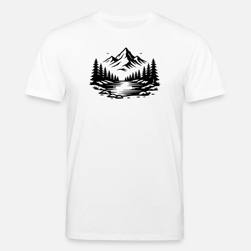 Berge Wald Outdoor Symbol - Stanley/Stella Unisex Bio-T-Shirt CREATOR - Weiß