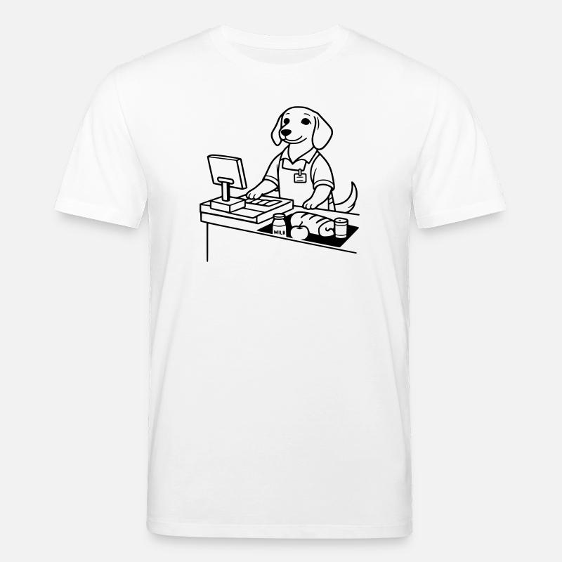 Caissière de chiens de supermarché - T-shirt bio CREATOR Stanley/Stella Unisexe - blanc