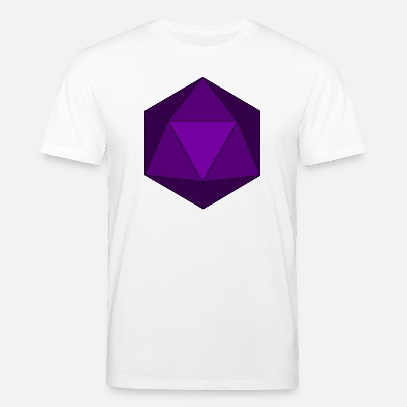Lila Polyeder-Würfel D20 - Stanley/Stella Unisex Bio-T-Shirt CREATOR  - Weiß