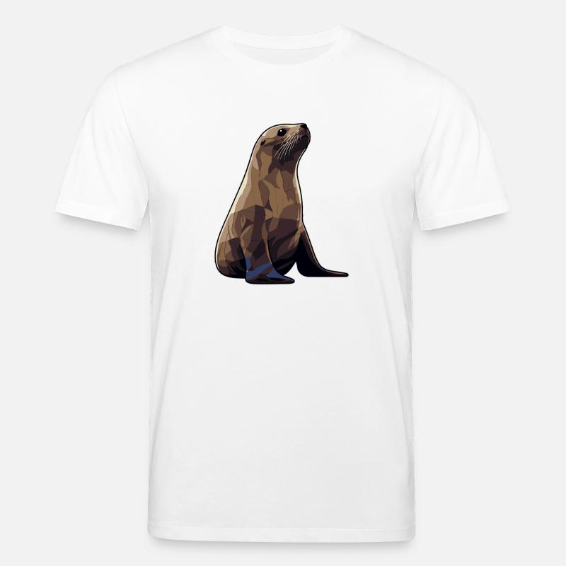 Seehund Tier Seelöwe - Stanley/Stella Unisex Bio-T-Shirt CREATOR  - Weiß