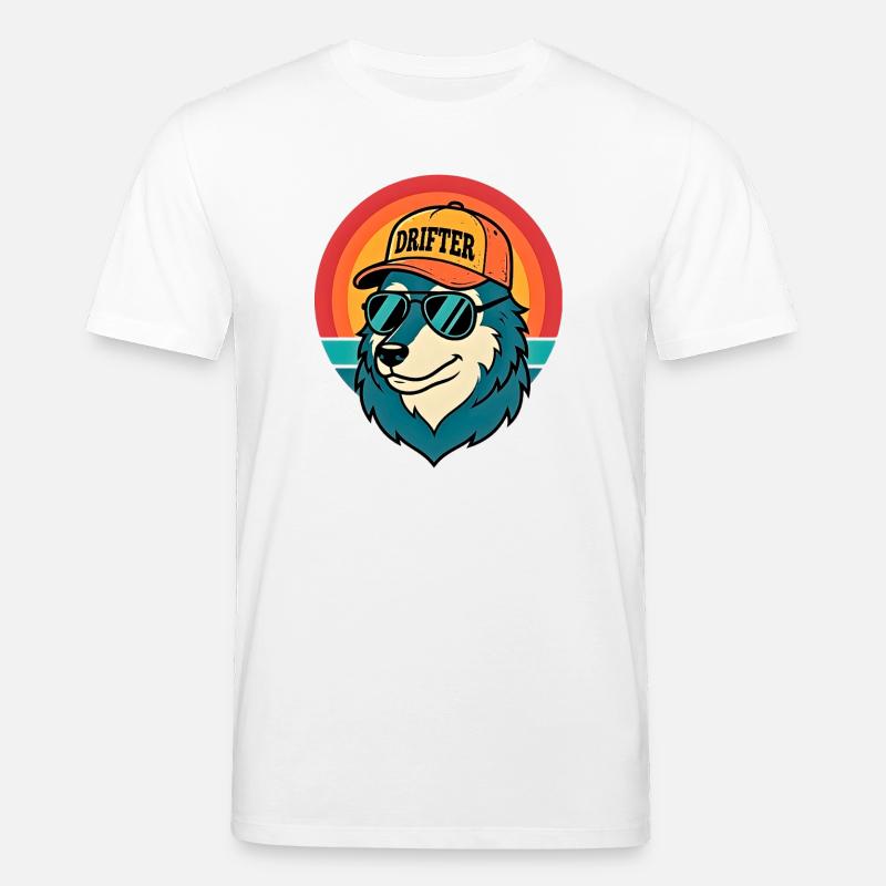 Drifter Wolf Sonnenuntergangs-Tee - Stanley/Stella Unisex Bio-T-Shirt CREATOR  - Weiß
