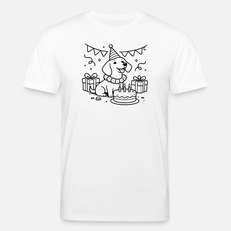 Les enfants du gâteau teckel d’anniversaire - T-shirt bio CREATOR Stanley/Stella Unisexe - blanc