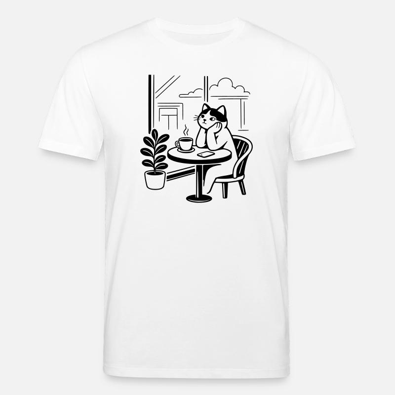 Café des chats attentionné - T-shirt bio CREATOR Stanley/Stella Unisexe - blanc
