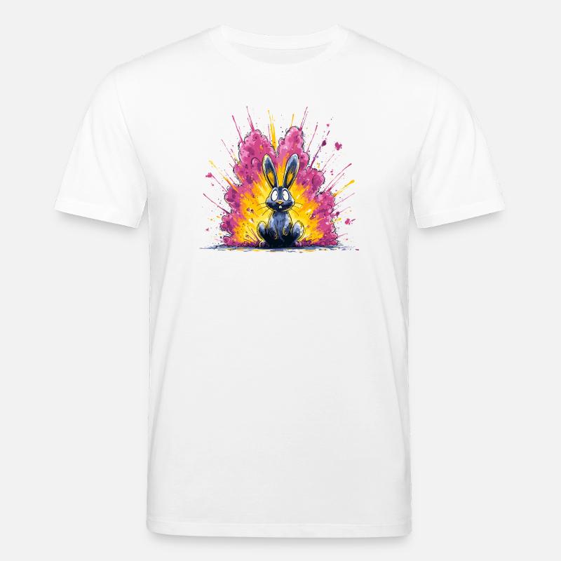 Knallbunter Hase Blitz - Stanley/Stella Unisex Bio-T-Shirt CREATOR  - Weiß