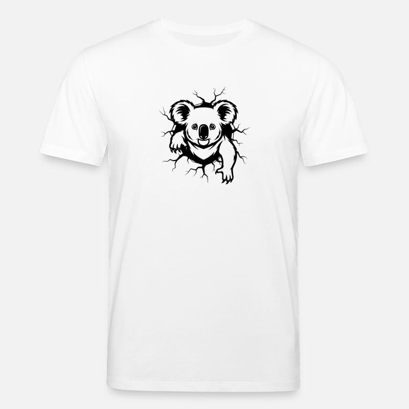 Koala Wanddurchbruch – Cooles Tier Wandbruch - Stanley/Stella Unisex Bio-T-Shirt CREATOR  - Weiß