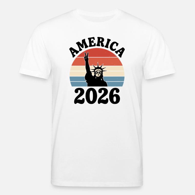 America 2026 Freiheitsstatue Peace - Stanley/Stella Unisex Bio-T-Shirt CREATOR  - Weiß