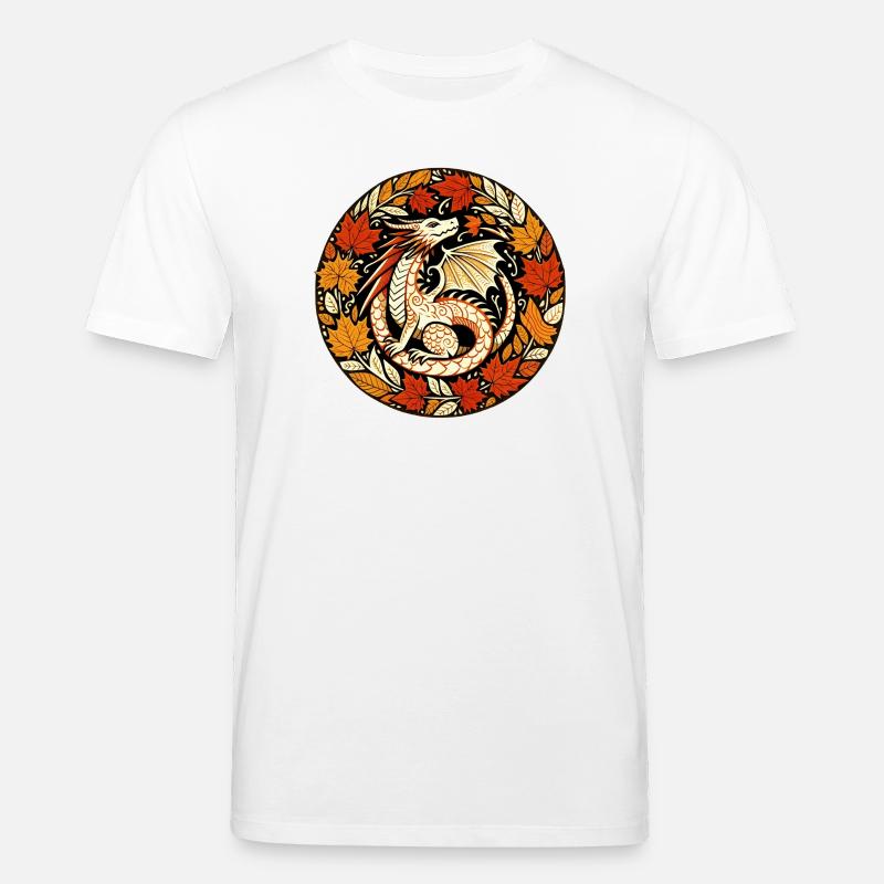 Herbstdrachen-Rundblattmuster - Stanley/Stella Unisex Bio-T-Shirt CREATOR  - Weiß