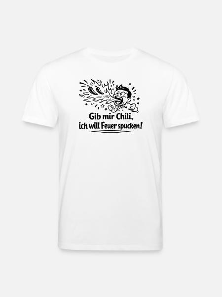 Fire Spitting Eating Chili - Stanley/Stella CREATOR Unisex Organic T-Shirt - white