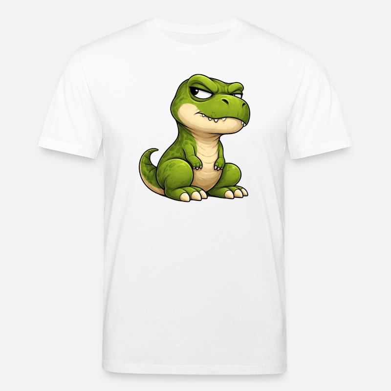Grumpy T-Rex Cartoon Skeptical Look - Stanley/Stella CREATOR Unisex Organic T-Shirt - white