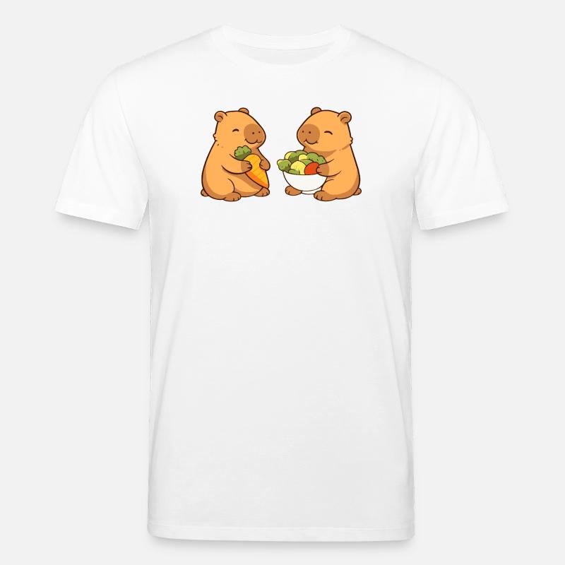 Capybara Paar mit Gemüse – entspannt & niedlich - Stanley/Stella Unisex Bio-T-Shirt CREATOR  - Weiß