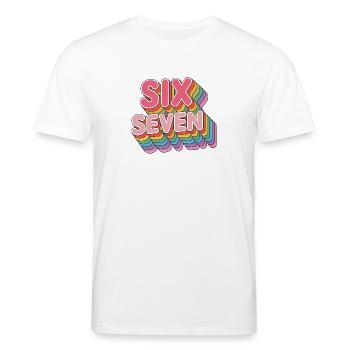 Six Seven 67 – lustige Gen Alpha Memes - Stanley/Stella Unisex Bio-T-Shirt CREATOR  - Weiß - Vorne - Alina (178cm) & Michal (187cm)