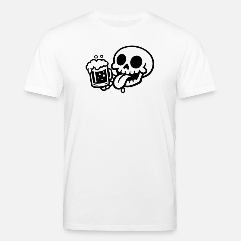 Skelett Bierglas Lustig - Stanley/Stella Unisex Bio-T-Shirt CREATOR  - Weiß