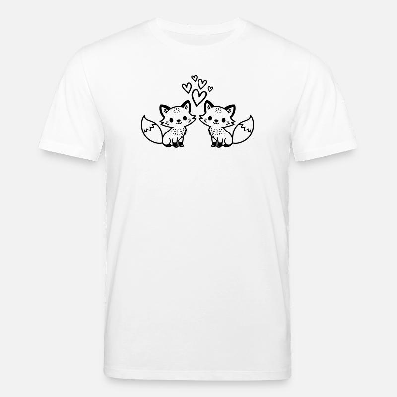 Fuchs Paar Herzen Liebe - Stanley/Stella Unisex Bio-T-Shirt CREATOR  - Weiß