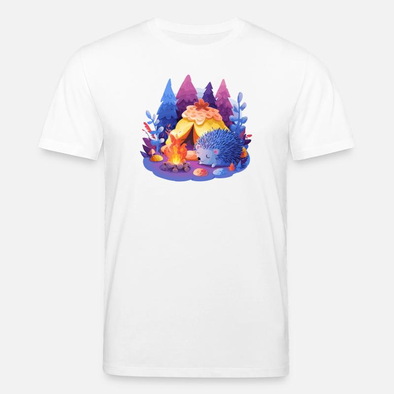 Schlafender Igel am Lagerfeuer - Stanley/Stella Unisex Bio-T-Shirt CREATOR  - Weiß