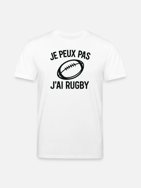 Je peux pas j'ai rugby - T-shirt bio CREATOR Stanley/Stella Unisexe - blanc
