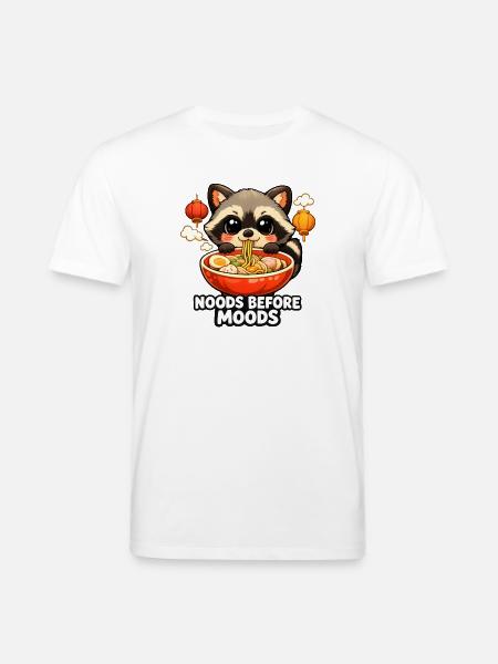Ramen Noods Before Moods Waschbär - Stanley/Stella Unisex Bio-T-Shirt CREATOR  - Weiß