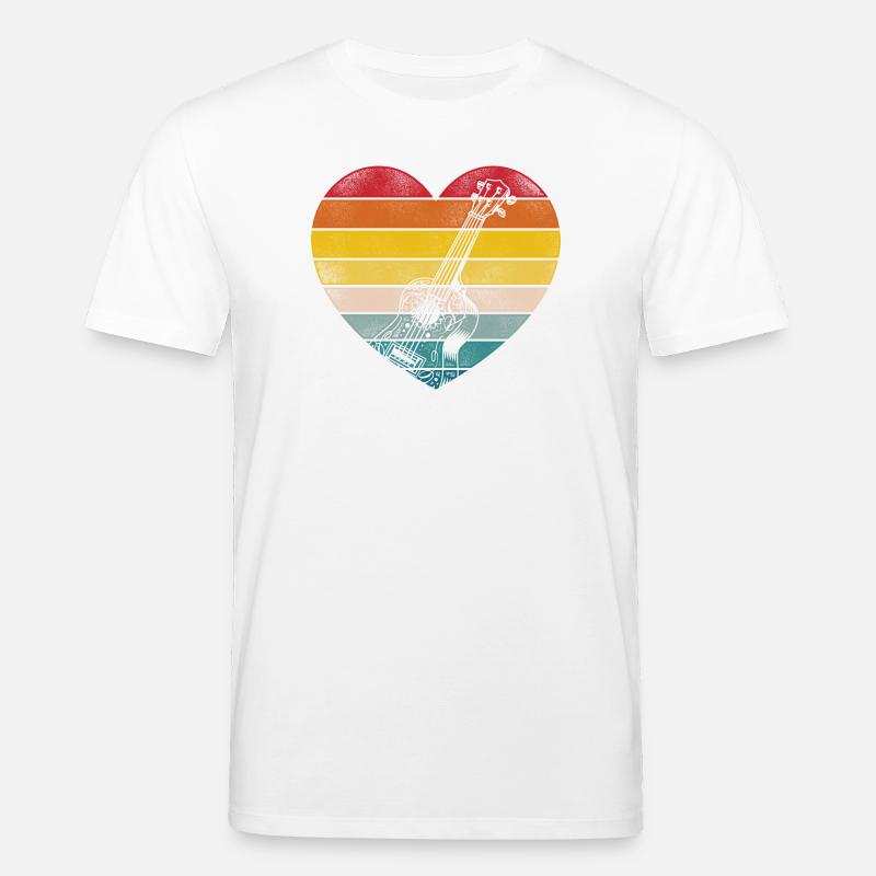 Hawaiian Ukulele Uke Heart Retro - Stanley/Stella Unisex Bio-T-Shirt CREATOR - Weiß