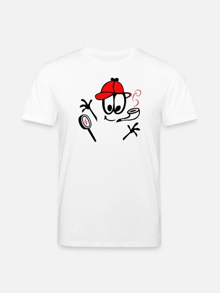Detektiv mit Pfeife - Stanley/Stella Unisex Bio-T-Shirt CREATOR  - Weiß