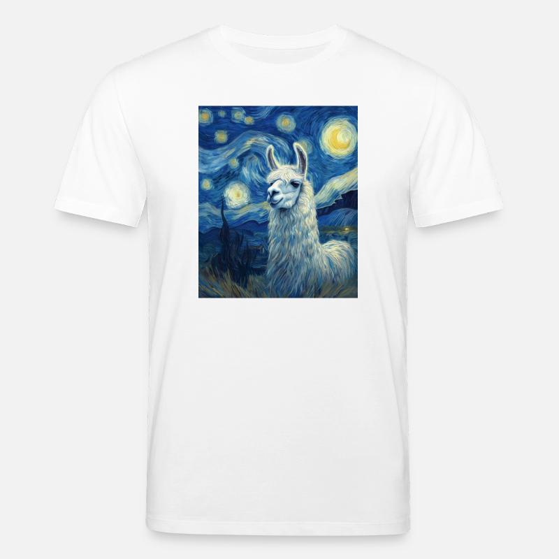 Lama Van Gogh Starry Night - Stanley/Stella Unisex Bio-T-Shirt CREATOR  - Weiß