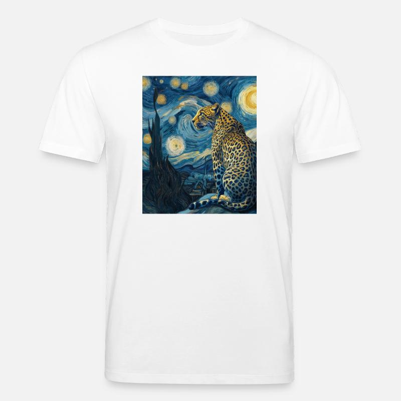 Léopard Van Gogh - T-shirt bio CREATOR Stanley/Stella Unisexe - blanc