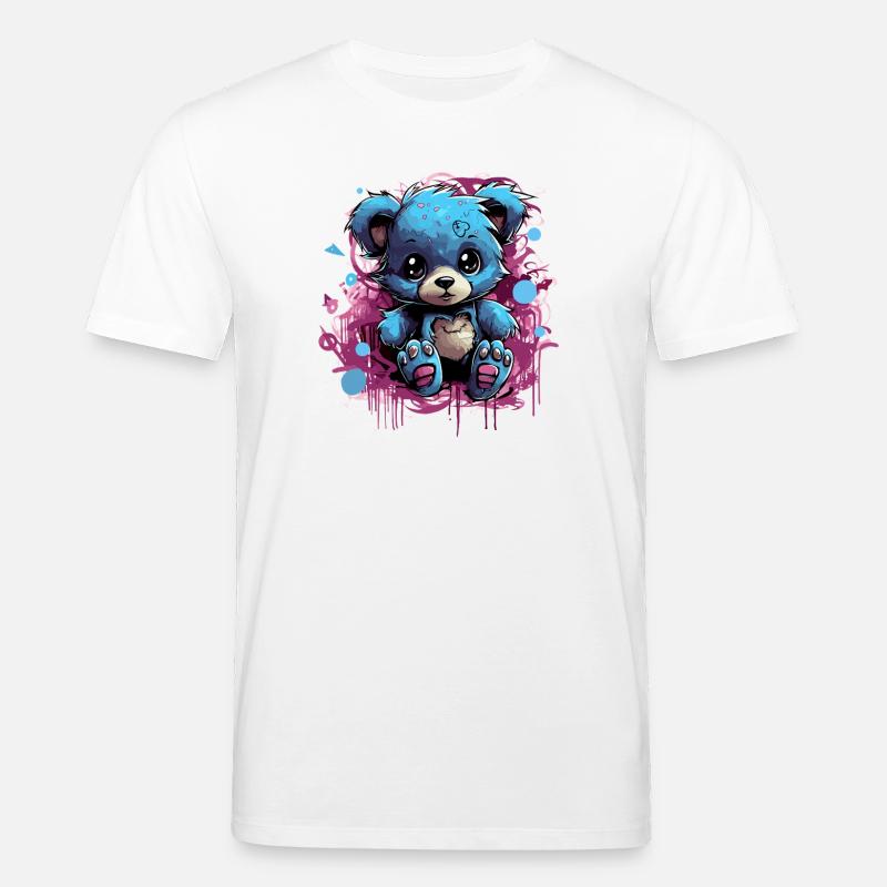 Blauer Kuschelbär Graffiti Pop - Stanley/Stella Unisex Bio-T-Shirt CREATOR  - Weiß
