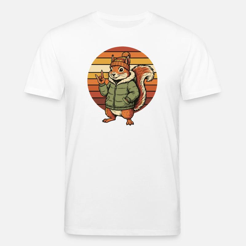 Cooles Eichhörnchen - Winter Retro Design - Stanley/Stella Unisex Bio-T-Shirt CREATOR  - Weiß
