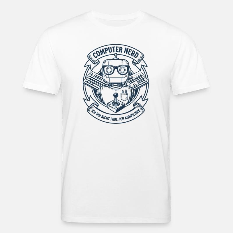 Logo du robot nerd informatique - T-shirt bio CREATOR Stanley/Stella Unisexe - blanc