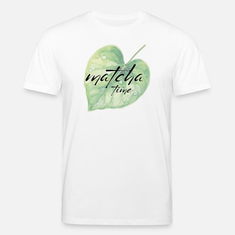 Matcha, feuille, vert, temps - T-shirt bio CREATOR Stanley/Stella Unisexe - blanc