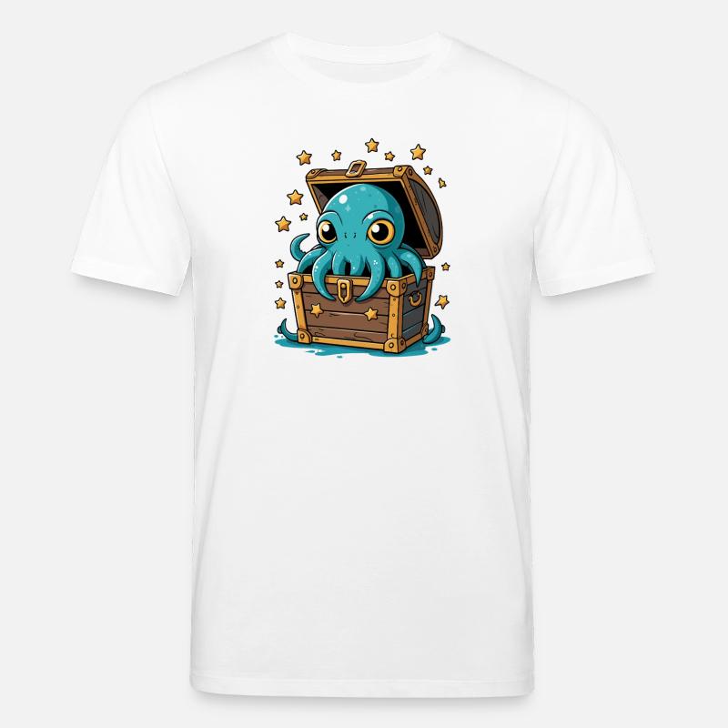 Oktopus im Sternenschatz - Stanley/Stella Unisex Bio-T-Shirt CREATOR  - Weiß