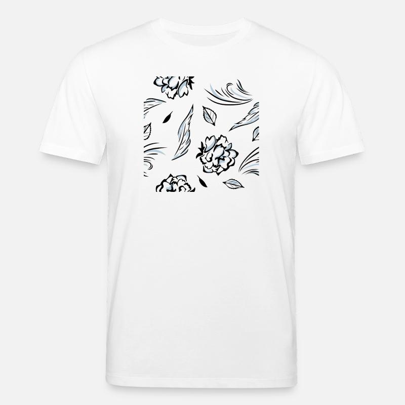 Seamless_pattern_with_roses - Stanley/Stella CREATOR Unisex Organic T-Shirt - white