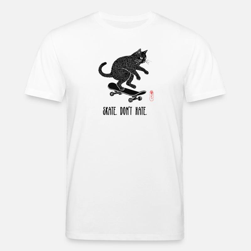 Skate, Don't Hate Kätzchen - Stanley/Stella Unisex Bio-T-Shirt CREATOR  - Weiß