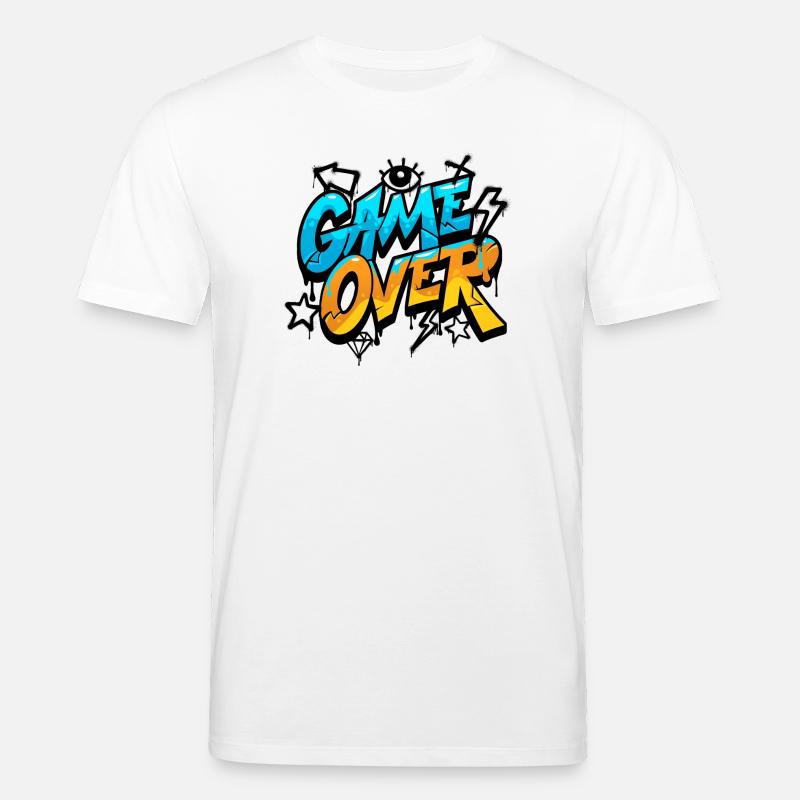 Game Over Graffiti Splash Tee - Stanley/Stella CREATOR Unisex Organic T-Shirt - white