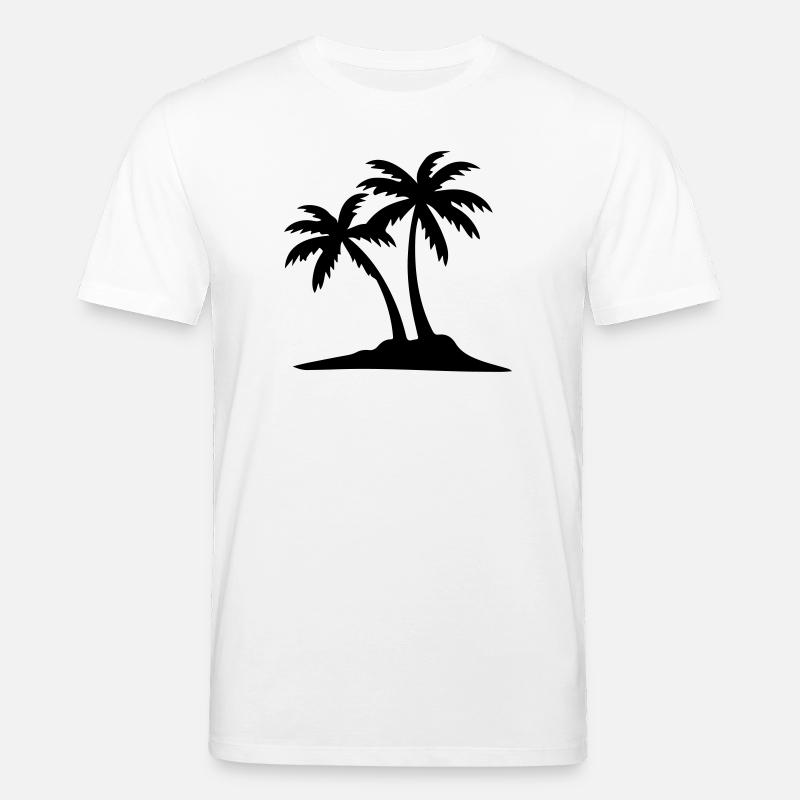 Icône du palmier de l’île - T-shirt bio CREATOR Stanley/Stella Unisexe - blanc