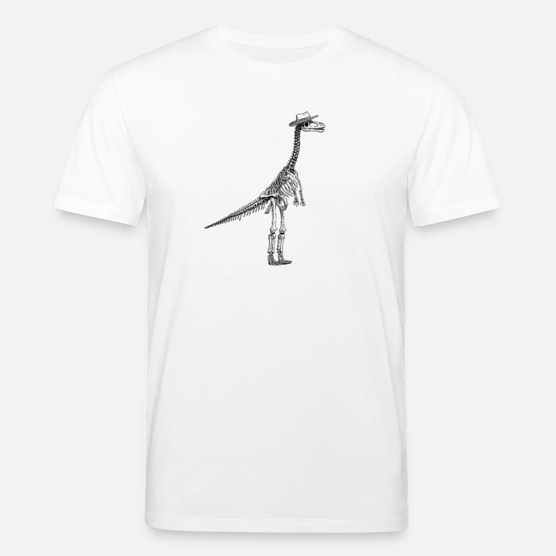 Skelett Dino mit Hut Gentleman Design - Stanley/Stella Unisex Bio-T-Shirt CREATOR  - Weiß