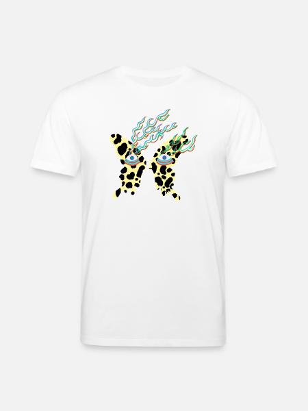 butterfly_with_eyes - T-shirt bio CREATOR Stanley/Stella Unisexe - blanc