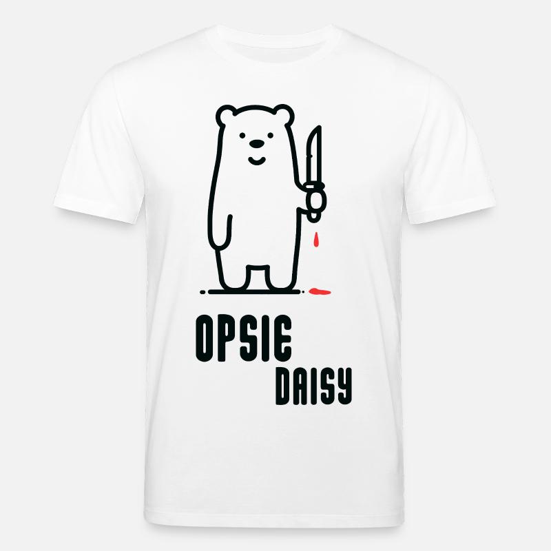 Ours avec un couteau – Opsie Daisy - T-shirt bio CREATOR Stanley/Stella Unisexe - blanc