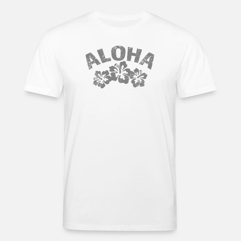 Aloha Hibiskus Design – Blütenornament - Stanley/Stella Unisex Bio-T-Shirt CREATOR  - Weiß