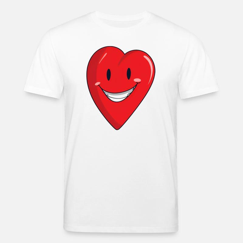 Fröhliches Herz mit Lächeln - Stanley/Stella Unisex Bio-T-Shirt CREATOR  - Weiß