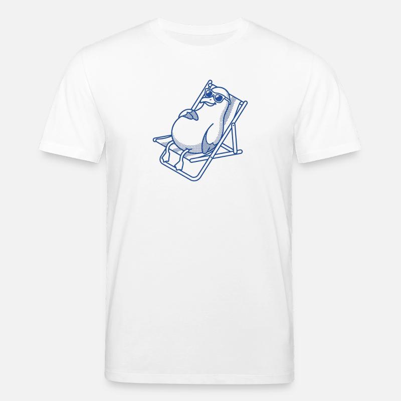 Penguin frissonne sur le banc - T-shirt bio CREATOR Stanley/Stella Unisexe - blanc