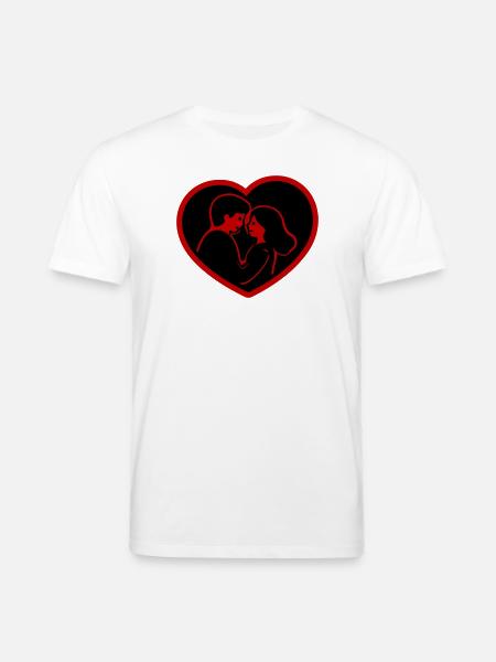 Herz Verliebt Paar - Stanley/Stella Unisex Bio-T-Shirt CREATOR - Weiß